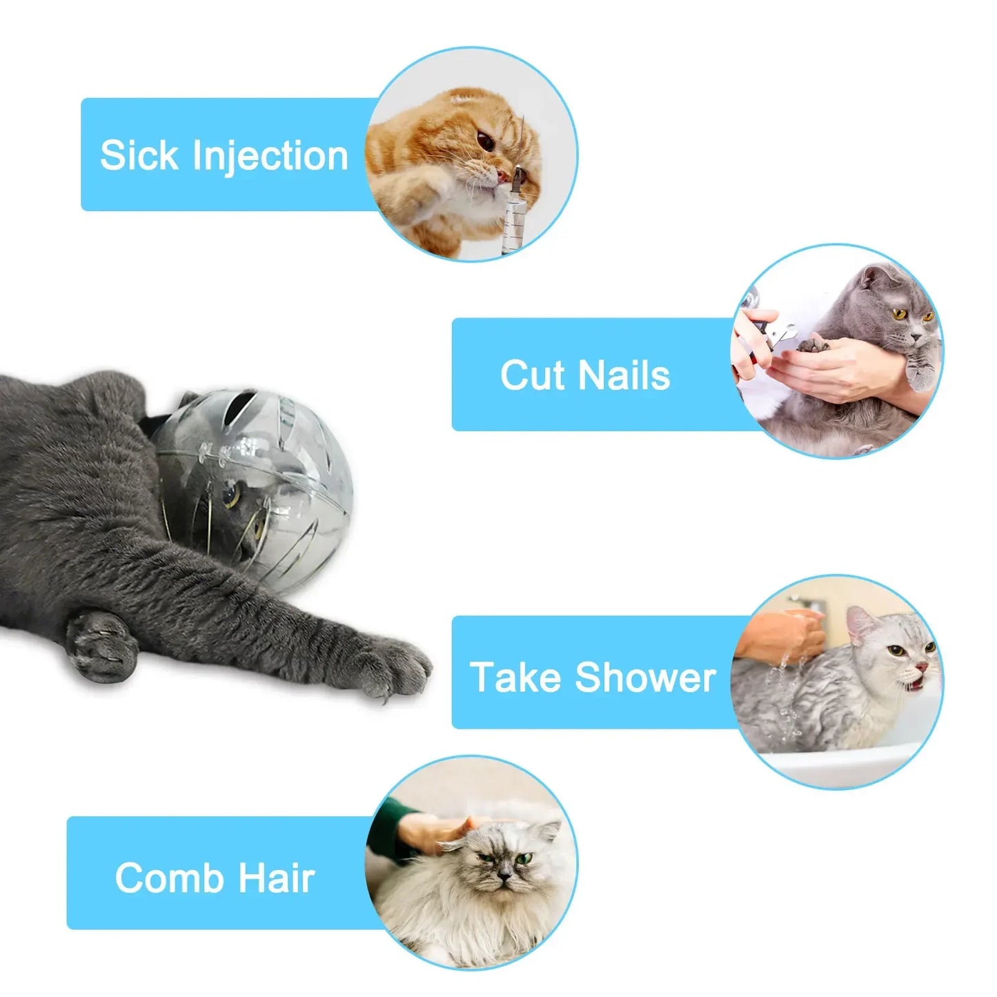 Cat Muzzle with 4Pcs Paw Cover
